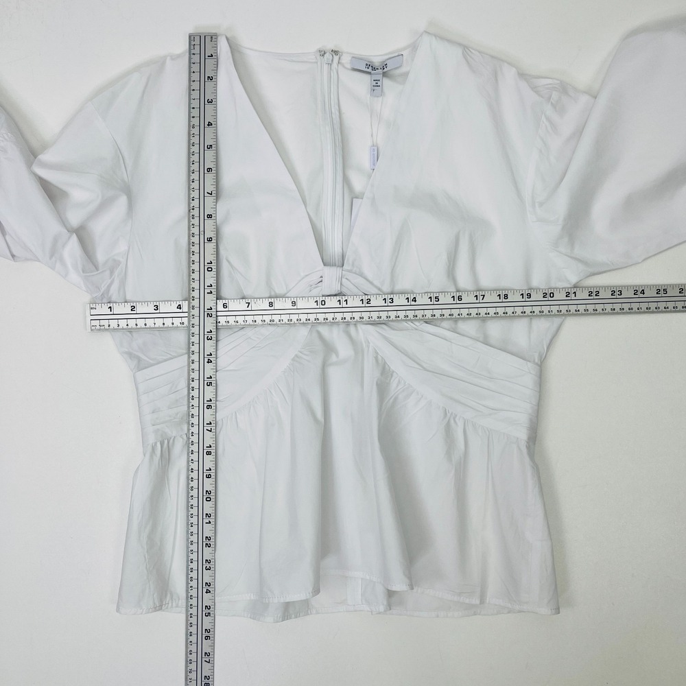 Derek Lam 10 Crosby NWD Noe Blouse Optic White Sz 16 Quiet Luxury - Picture 11 of 16